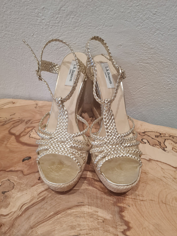 LK Bennett Gold Wedges 8 New