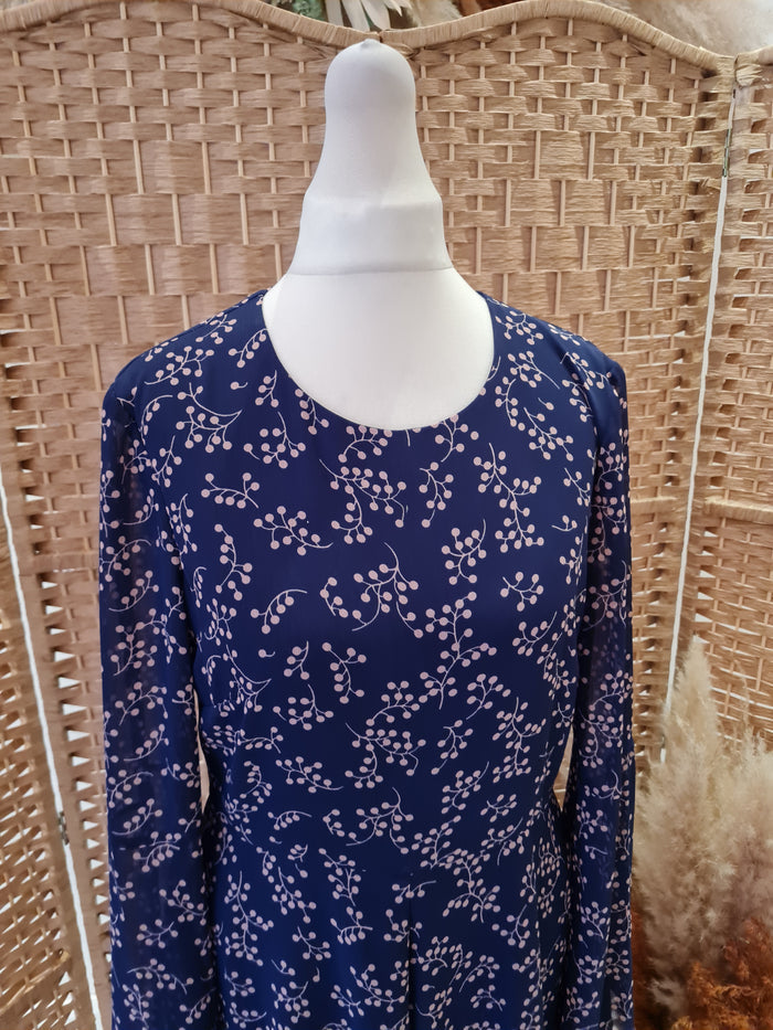 Lk Bennett Navy/Blush Dress 10