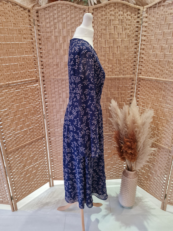 Lk Bennett Navy/Blush Dress 10