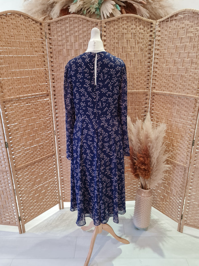 Lk Bennett Navy/Blush Dress 10