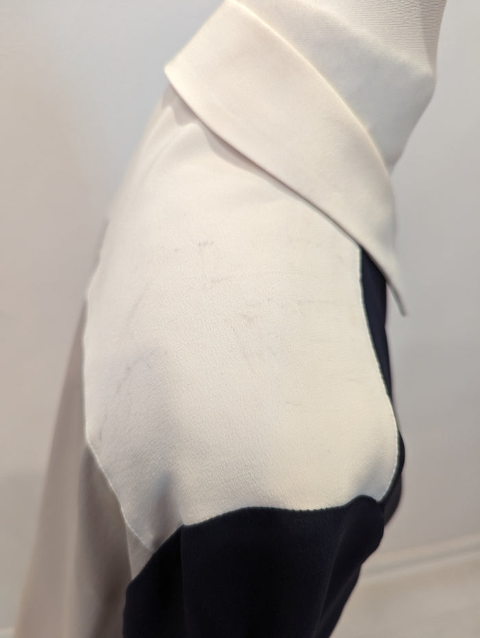 LK Bennett Navy/Cream long  Silk Shirt 8