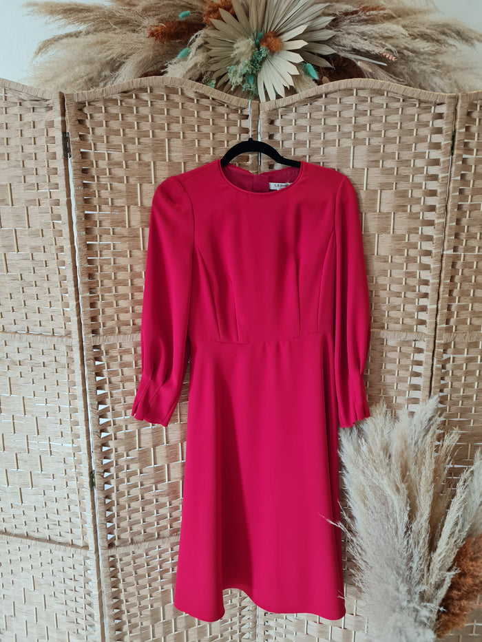 LK Bennett Red Long Sleeved Dress 8