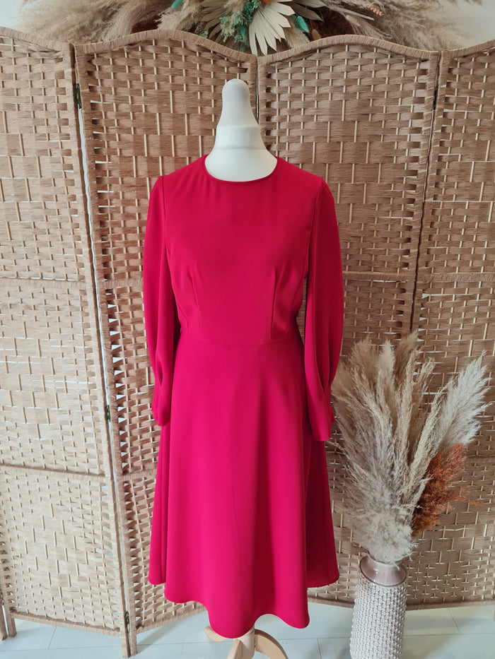 LK Bennett Red Long Sleeved Dress 8