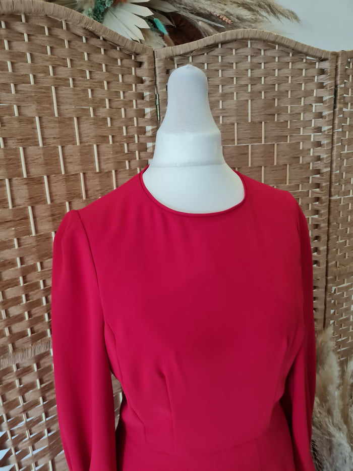 LK Bennett Red Long Sleeved Dress 8