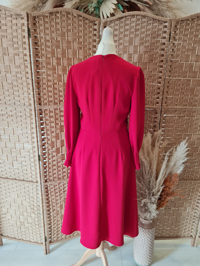 LK Bennett Red Long Sleeved Dress 8