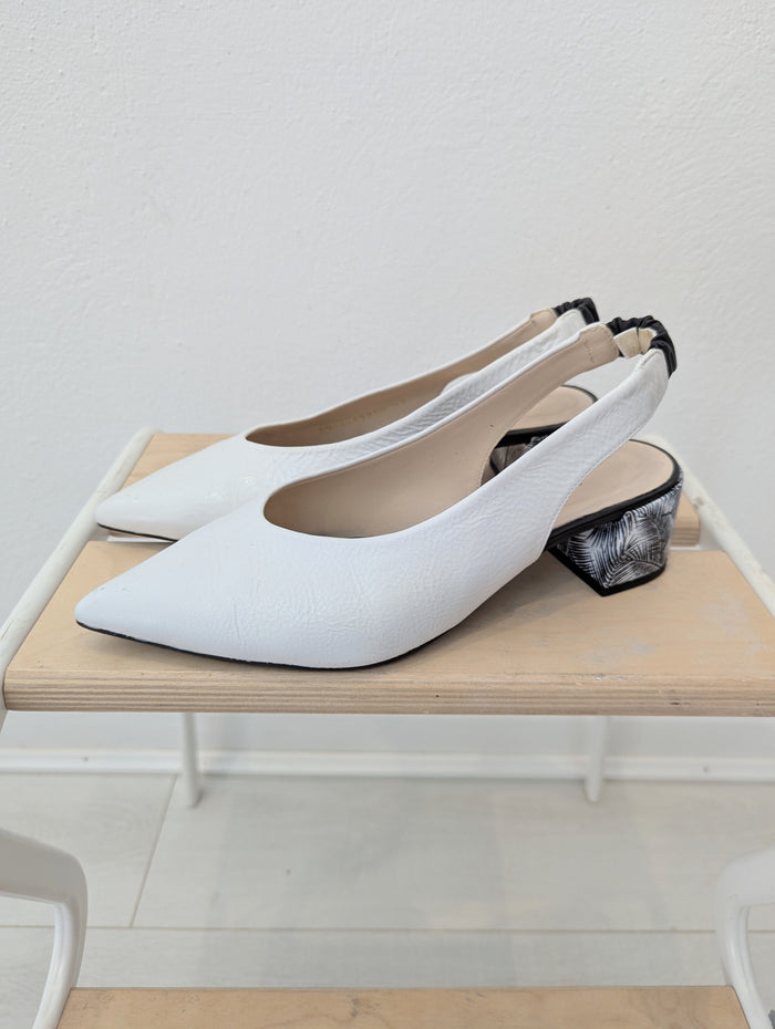 Lodi White sling backs 4