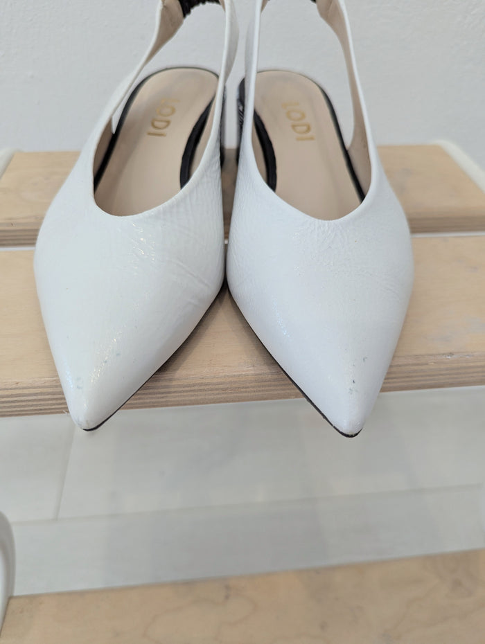 Lodi White sling backs 4
