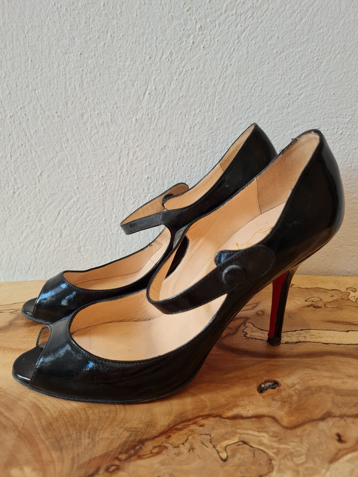 Louboutin Black Mary Jane Heels 4