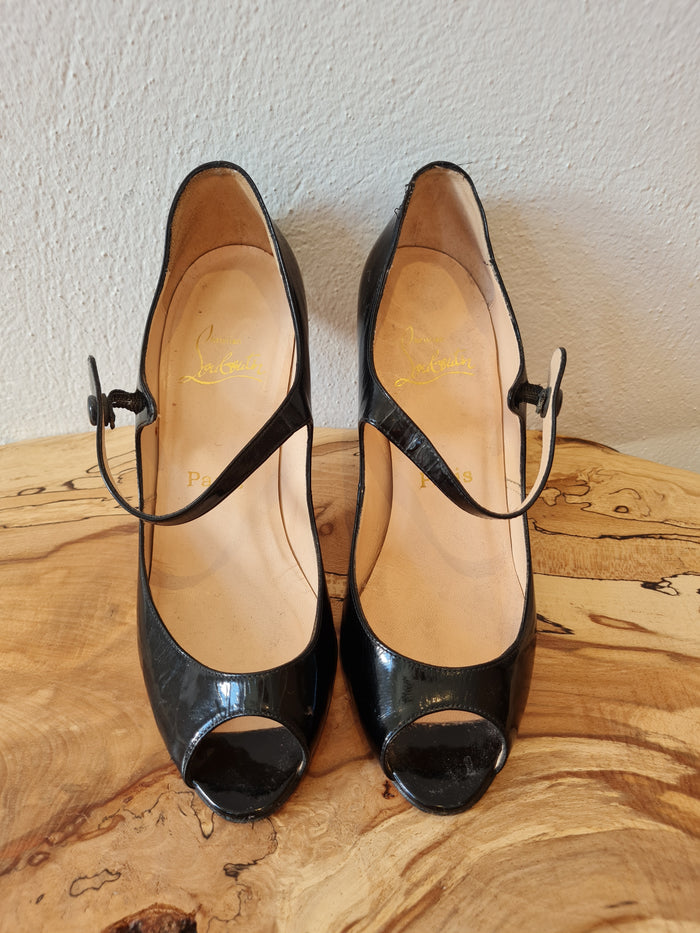 Louboutin Black Mary Jane Heels 4
