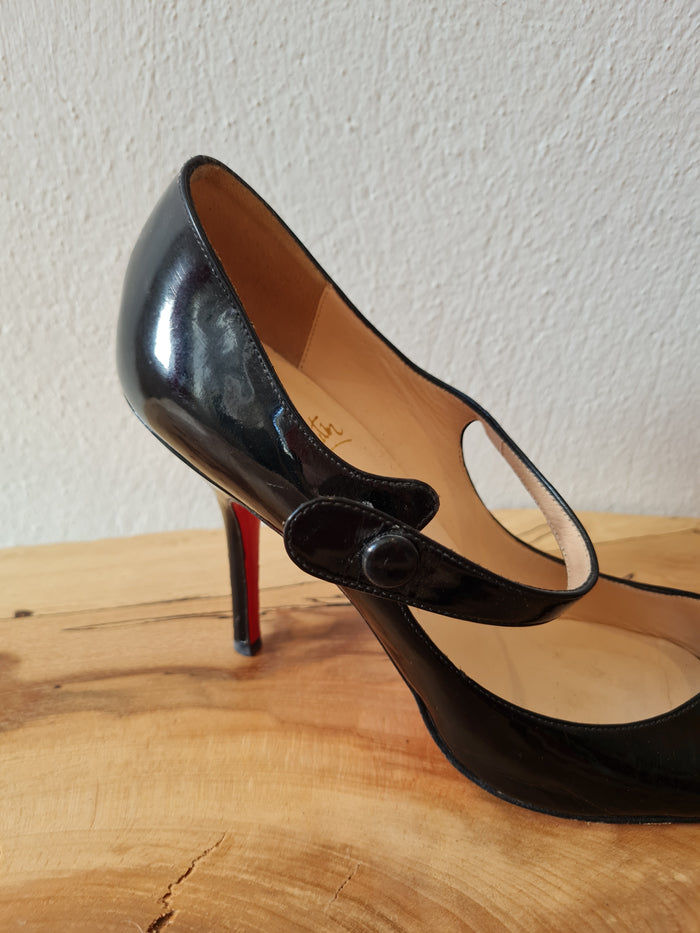 Louboutin Black Mary Jane Heels 4