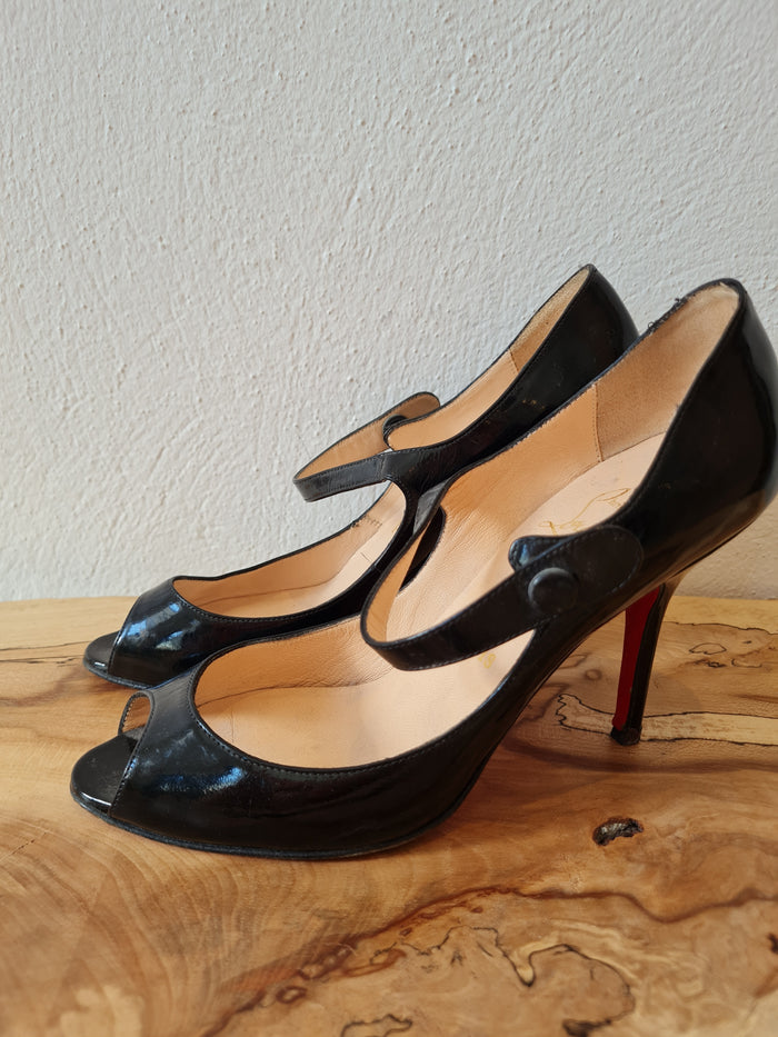 Louboutin Black Mary Jane Heels 4