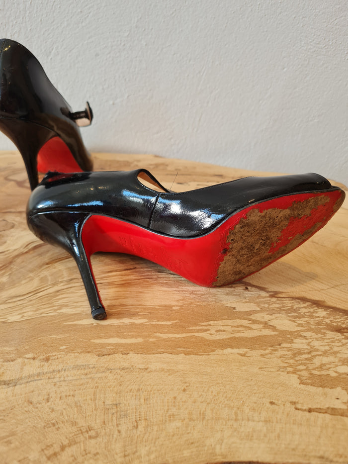 Louboutin Black Mary Jane Heels 4