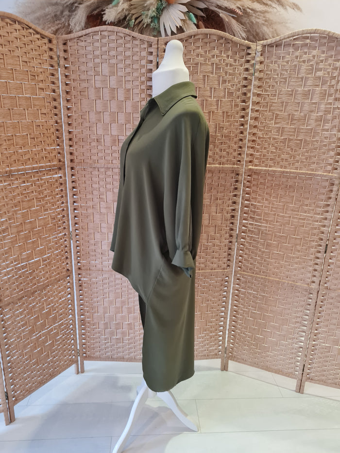Love Me Khaki Drop Back Shirt