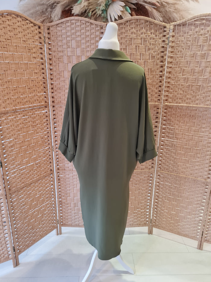 Love Me Khaki Drop Back Shirt