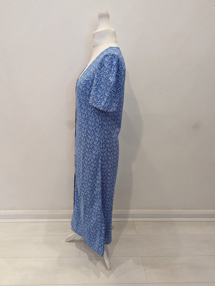 Lovie & Co Blue Ditsy Print Dress L  RRP £29.99