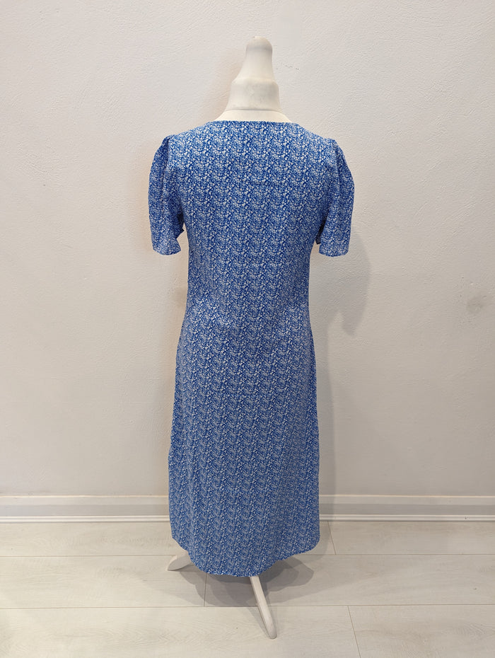 Lovie & Co Blue Ditsy Print Dress L  RRP £29.99