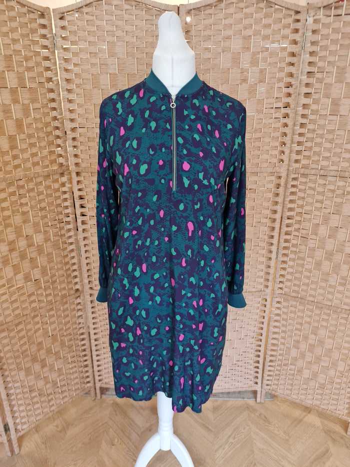 Loxeent Green Pink Leopard Dress 12