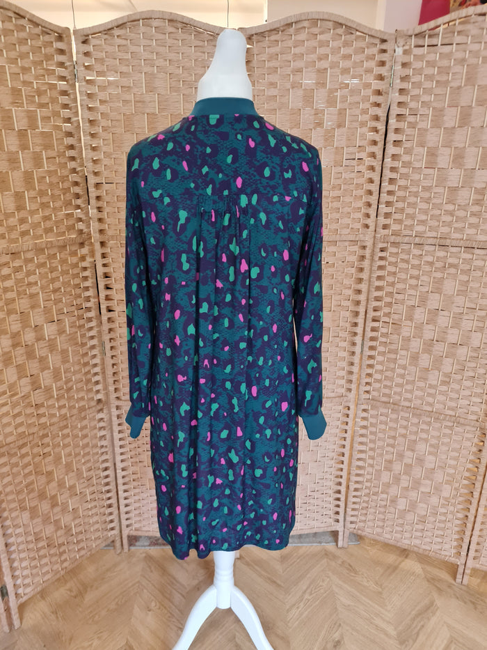 Loxeent Green Pink Leopard Dress 12