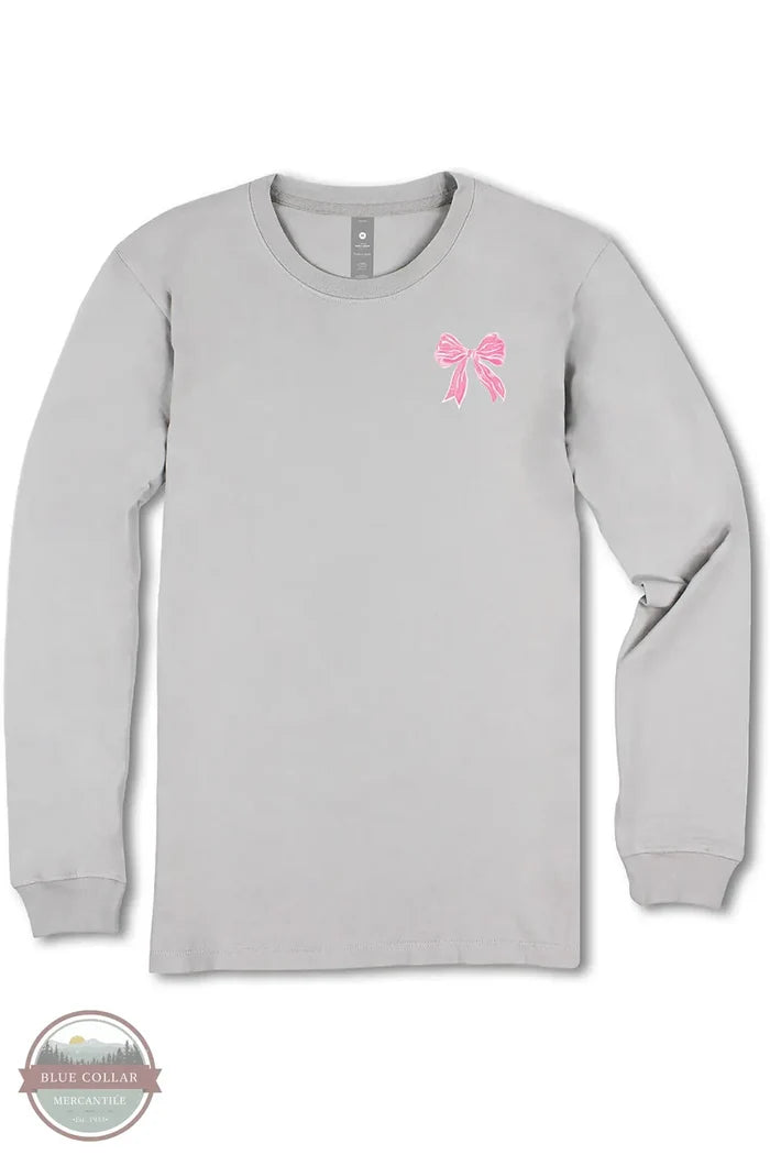 Simply Southern LS-REST-SPORTGRY "Doing My Best, Letting God Do The Rest" Long Sleeve-Shirt front view