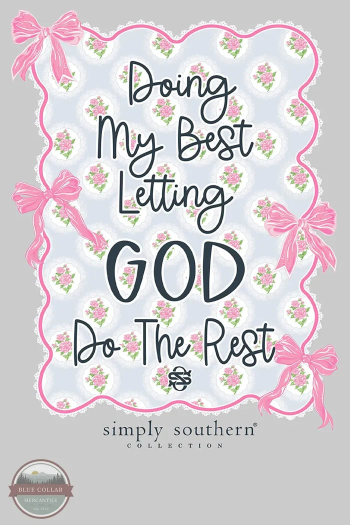 Simply Southern LS-REST-SPORTGRY "Doing My Best, Letting God Do The Rest" Long Sleeve-Shirt image only view
