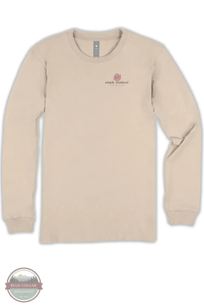 Simply Southern LS-WEENIE-LINEN Ladies Less Meanies Long Sleeve T-Shirt front pocket imprint of shirt view