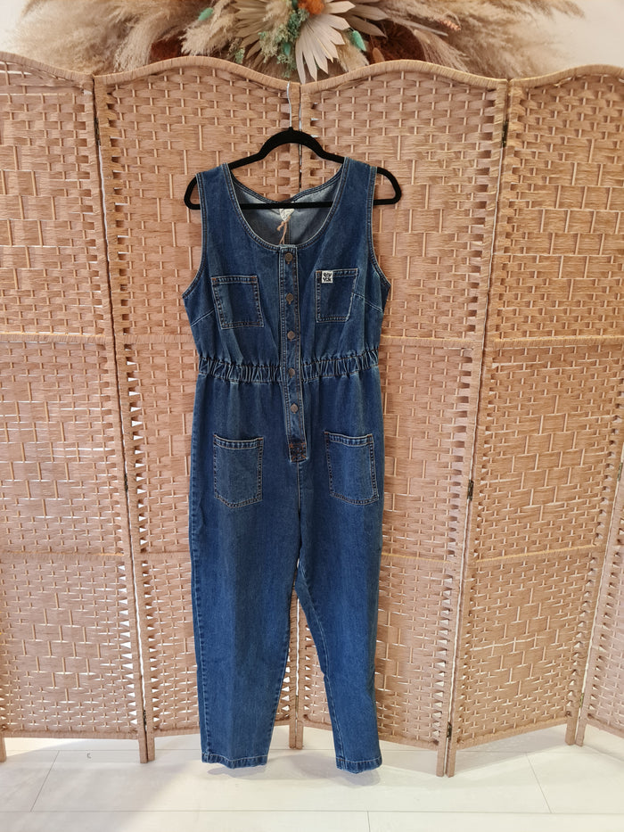 Lucy & Yak sleeveless denim jumpsuit 18R NWT