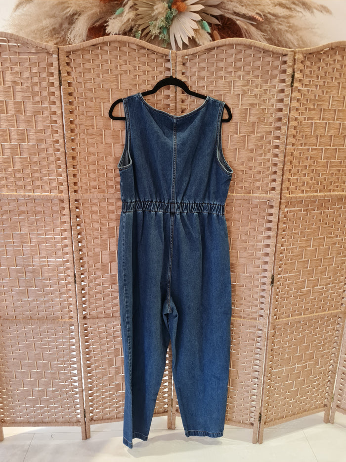 Lucy & Yak sleeveless denim jumpsuit 18R NWT
