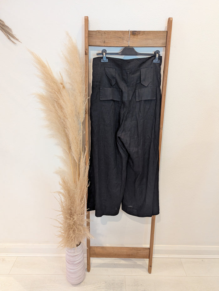Luel  Black Wide Leg Trousers 10 RRP £160