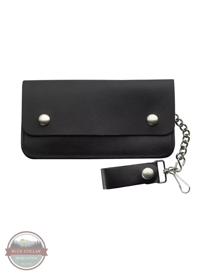 Western Express LW-4 Biker Removeable Chain Wallet in Black Front View