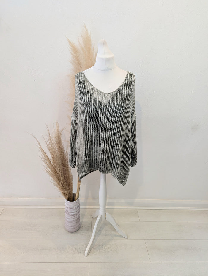 Made in Italy 2 Piece Top Khaki One Size