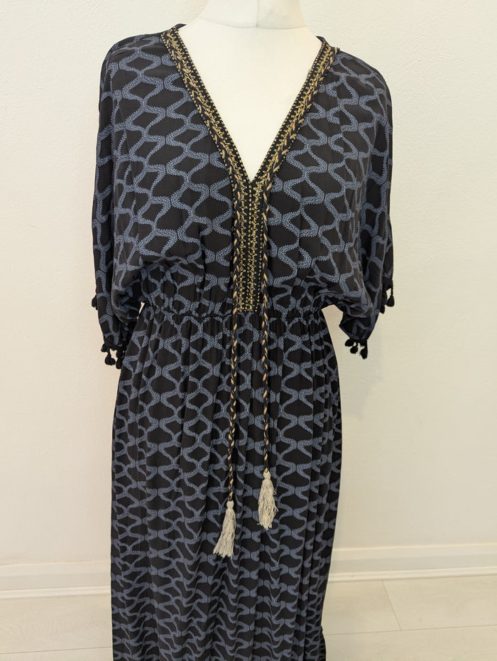 Made in Italy Black/ Grey Print Dress M