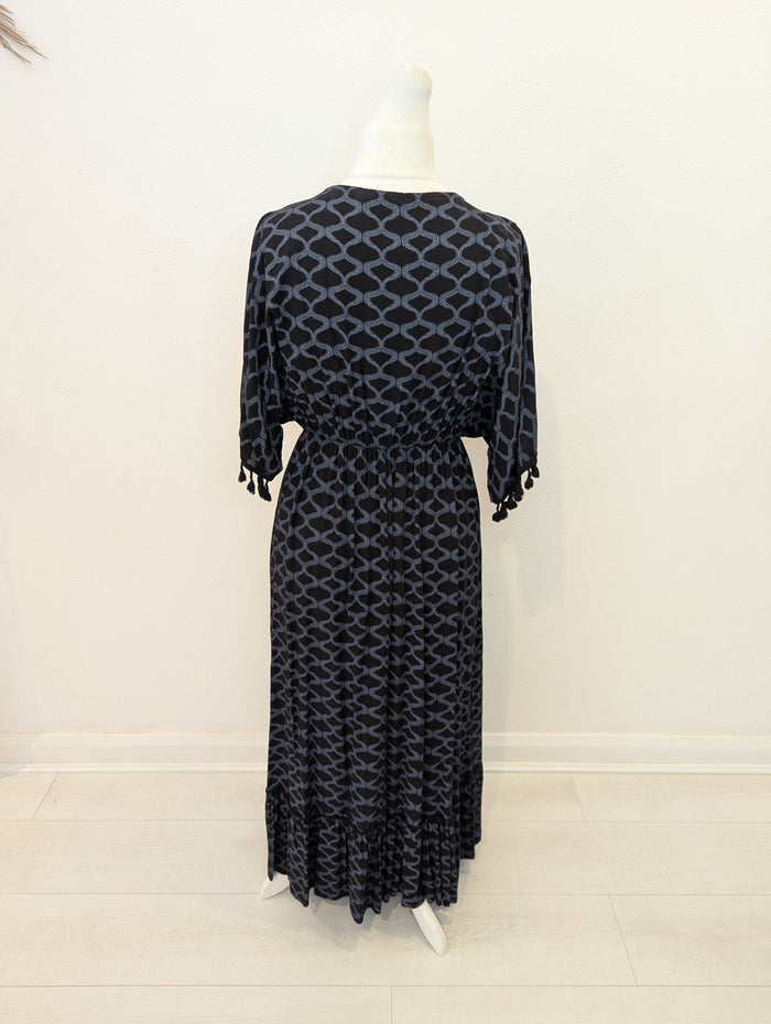 Made in Italy Black/ Grey Print Dress M