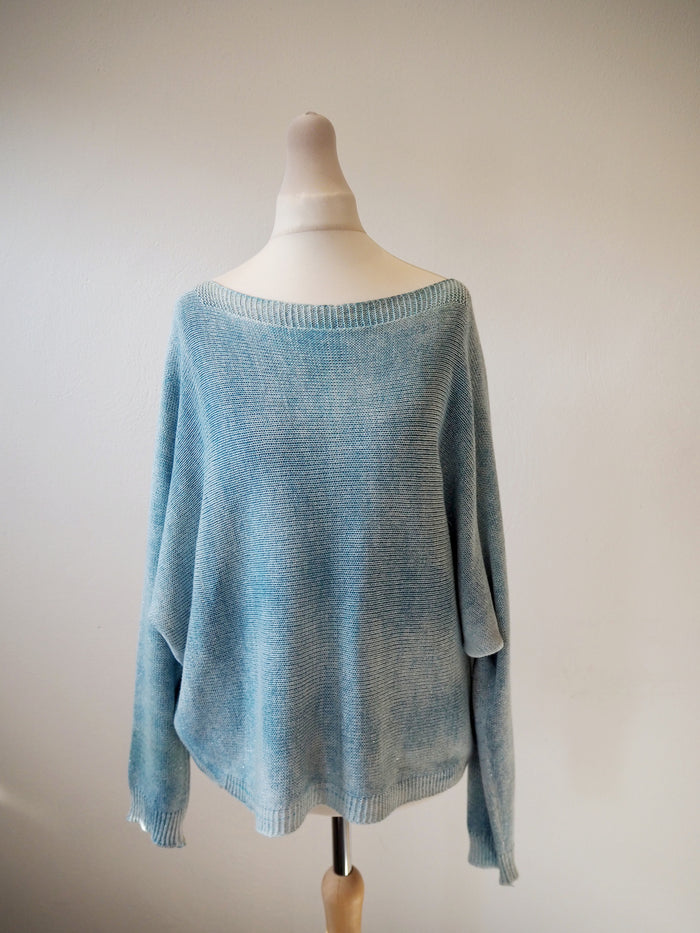 Made In Italy Blue Zip Jumper M