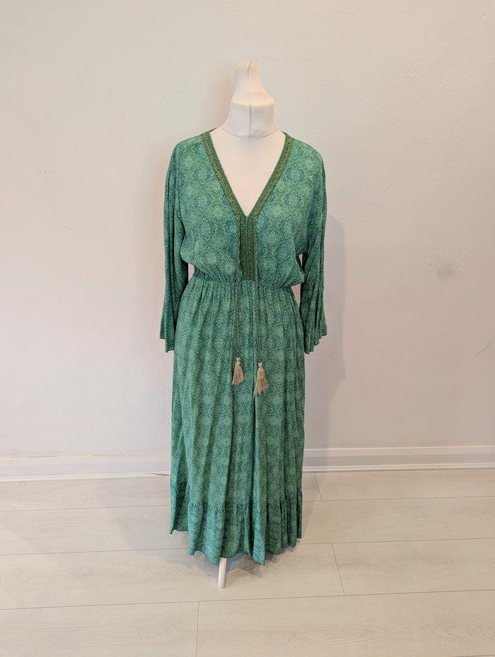 Made in Italy Green Printed Dress M