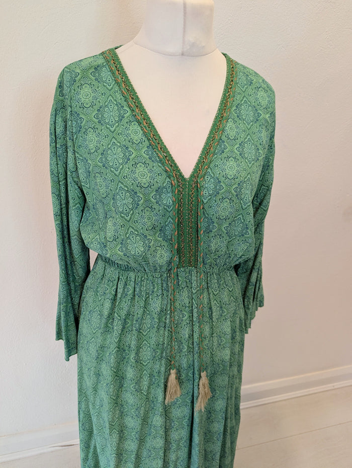 Made in Italy Green Printed Dress M