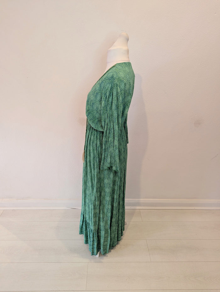 Made in Italy Green Printed Dress M