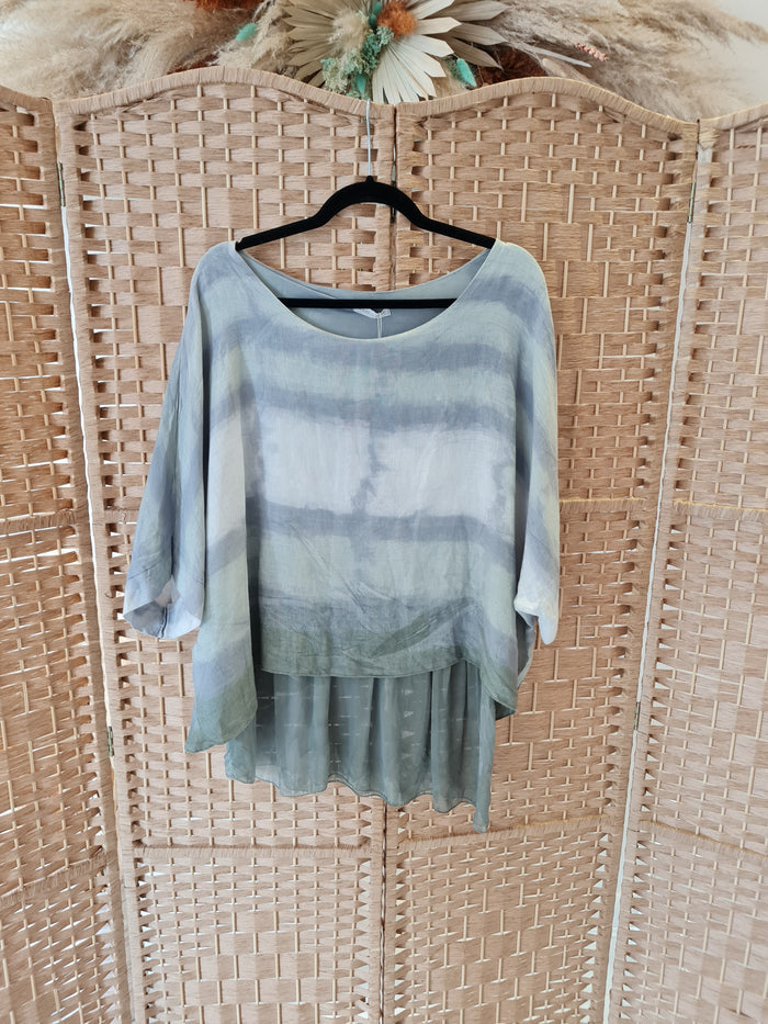 Made in Italy Grey overlay top L