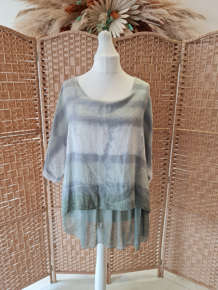 Made in Italy Grey overlay top L