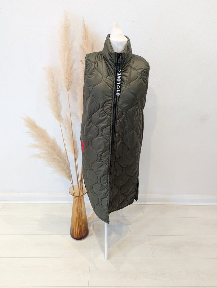Made in Italy Khaki Long Gilet M\L