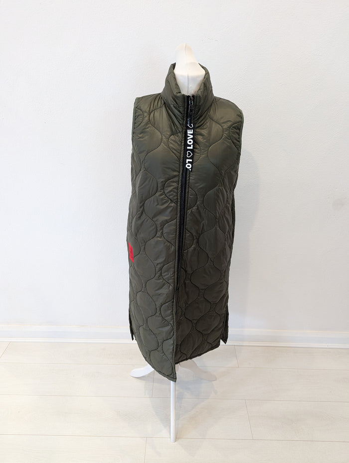 Made in Italy Khaki Long Gilet M\L