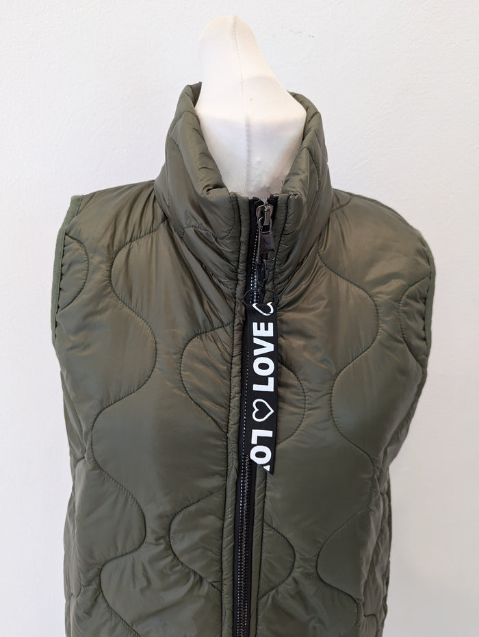 Made in Italy Khaki Long Gilet M\L