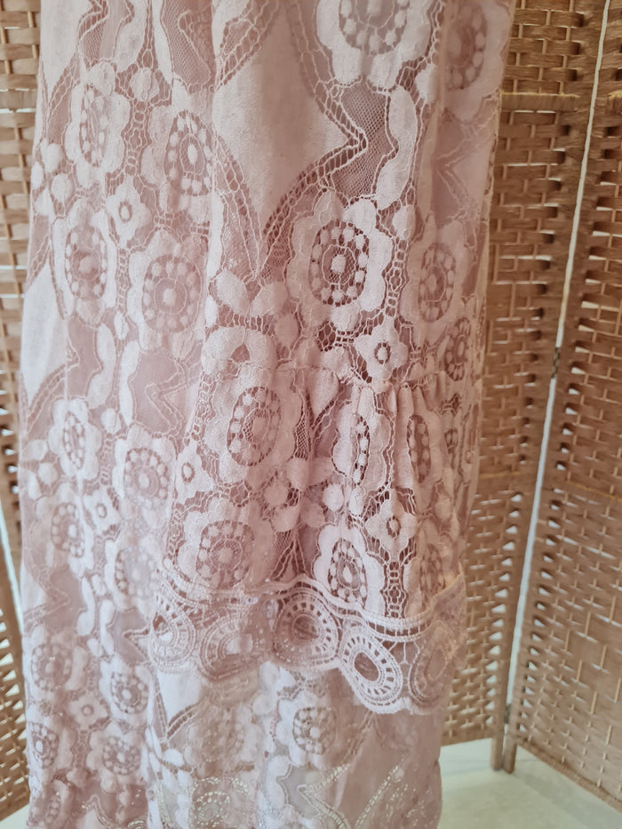 Made In Italy off shoulder blush dress L
