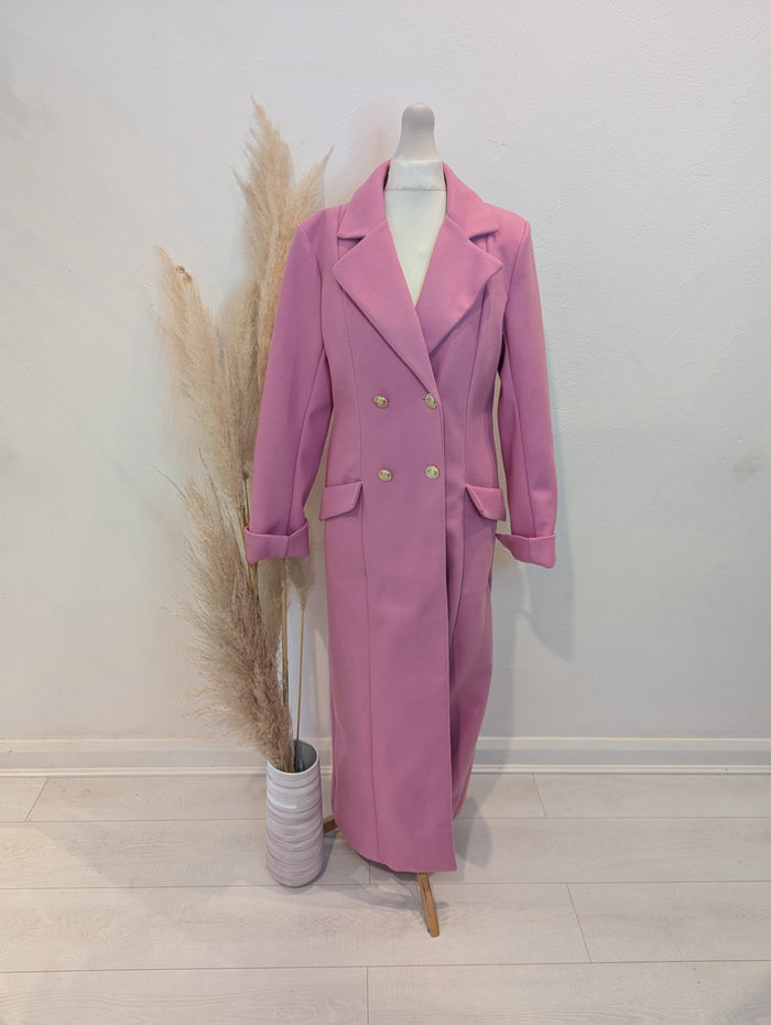 Made In Italy Pink Long Coat S NWT