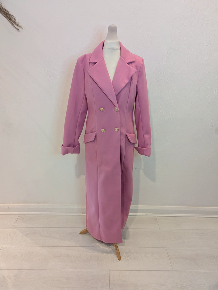 Made In Italy Pink Long Coat S NWT
