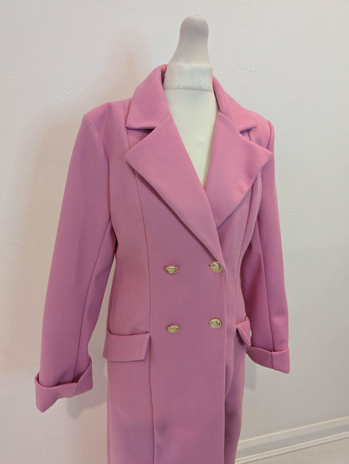 Made In Italy Pink Long Coat S NWT