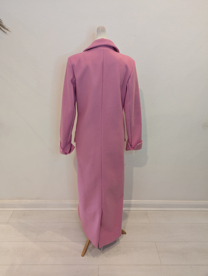 Made In Italy Pink Long Coat S NWT
