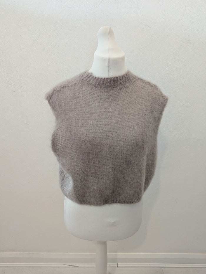 Made in Italy Taupe Mohair Vest S/M