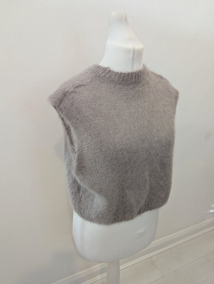 Made in Italy Taupe Mohair Vest S/M