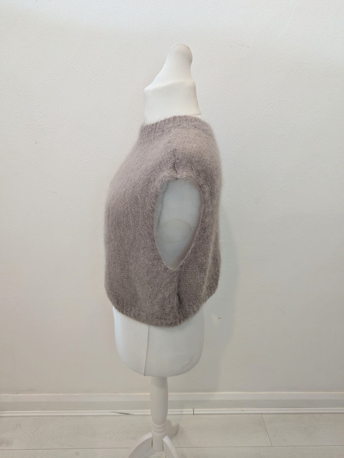 Made in Italy Taupe Mohair Vest S/M