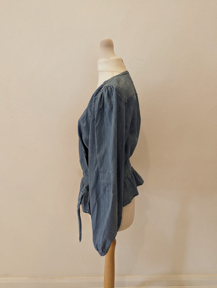 Madewell Denim Crossover Blouse Size 10